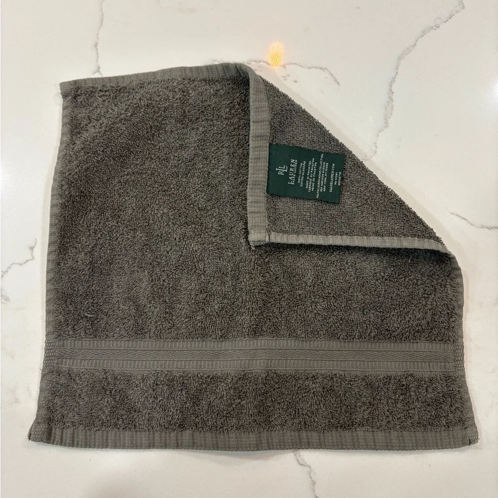 Ralph Lauren & Calvin Klein Wash Cloth Towels in Gray, Tan, Cream